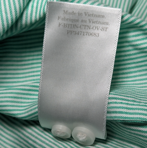NWT Everlane The Silky Cotton Relaxed Mint & White Striped Shirt Various Sizes - Picture 9 of 9